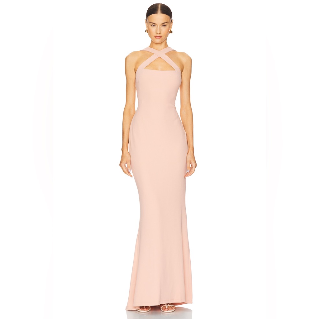 Nookie Blush Peach Backless Halter Maxi Dress Revolve